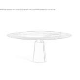 Round marble dining table with wooden Lazy Susan Burlats