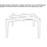 Square table made of wood and glass Strizhi