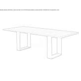 Rectangular table with a solid wood top and iron base Ivanjica