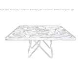 Square table with cowrie and resin top and iron base Millery
