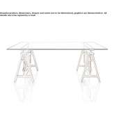 Wood and glass table with height adjustment Paquier