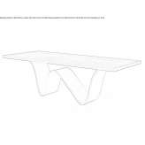 Rectangular table with a solid wood top and iron base Valdes