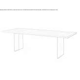 Rectangular table with a solid wood top and iron base Galich
