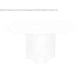Round table in Calacatta marble and base in Canaletta walnut Taquari