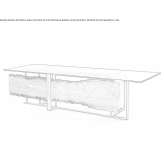 Rectangular table made of wood and glass Ruestorf