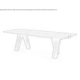Rectangular table made of solid wood Liezere