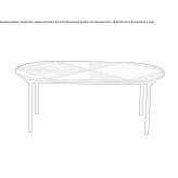 Extendable oval walnut table Uxem
