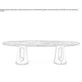 Marble and leather table Ambierle