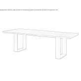 Rectangular table with a solid wood top and iron base Ivanjica