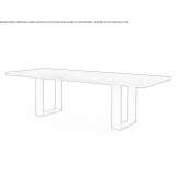 Rectangular table with solid wood and iron base Ivanjica