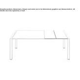 Extendable table made of glass and aluminum Cavareno