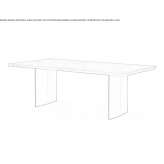 Rectangular table with a solid wood top and iron base Alarcon