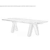 Rectangular table made of briccola wood Liezere