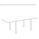 Rectangular table made of float glass Arenas