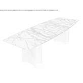 Rectangular table in marble and base in canaletta walnut Taquari
