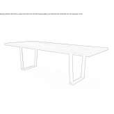 Rectangular dining table with a solid wood top and iron base Alcamo