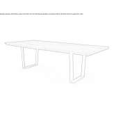 Rectangular dining table with a solid wood top and iron base Alcamo