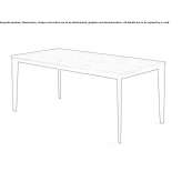 Rectangular table with a solid wood top and iron base Duitama