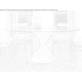 Oval table made of solid wood and crystal top Acos