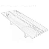 Rectangular table in solid Kauri wood and iron base Millery