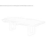 Rectangular table with solid Kauri wood top and iron base Millery