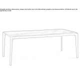 Extendable rectangular wooden and ceramic table Prinos