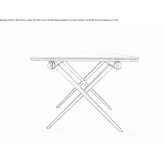 Extendable rectangular table made of crystal and steel Picui