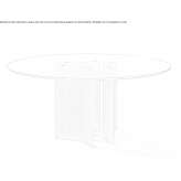 Round crystal table and canaletta walnut base Taquari