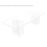 Rectangular crystal table and canaletta walnut base Taquari