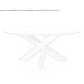 Round living room table made of glass and steel Ateca