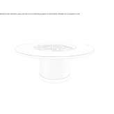 Tempered glass living room table with Lazy Susan Heudeber