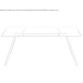 Rectangular table made of glass and aluminum Pastos