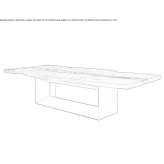 Rectangular table in solid Kuari wood with iron base Millery