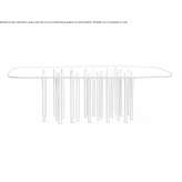 Barrel-shaped table made of glass and steel Auen