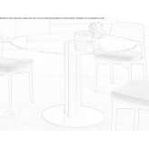 Round walnut table and crystal top Acos