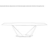 Octagonal glass table with metal base Foley
