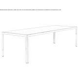 Rectangular table made of steel and wood Ploerdut