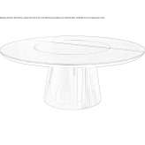 Round table made of ebony and metal Paurito