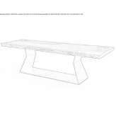 Rectangular table in solid Kauri wood and iron base Millery