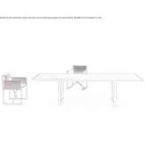Rectangular dining table made of aluminum and wood Saara