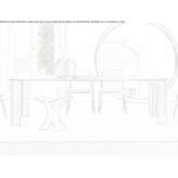 Rectangular ash table and crystal top Acos