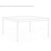 Square steel dining table with drawers Uedem