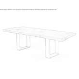 Rectangular table in solid Kauri wood and iron base Millery
