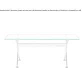 Rectangular table made of glass and aluminum Panka