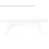 Rectangular table made of crystal and steel Felton