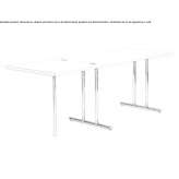 Table with a drop-top made of steel and wood McRae