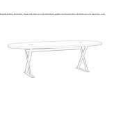 Oval table made of steel and wood Vzmorye