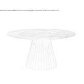 Round marble table with metal base Shupenze