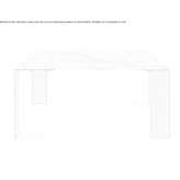 Square marble table with a sheet metal base Brugg