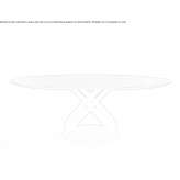 Oval walnut table with marble and metal base Jayuya